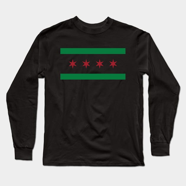 Chicago Flag Long Sleeve T-Shirt by BlackActionTeesOnDemand